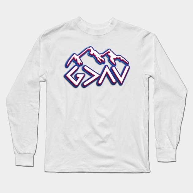 God is Greater Than The Highs and Lows, Christian, Faith, Bible Verse, Patriotic Long Sleeve T-Shirt by ChristianLifeApparel